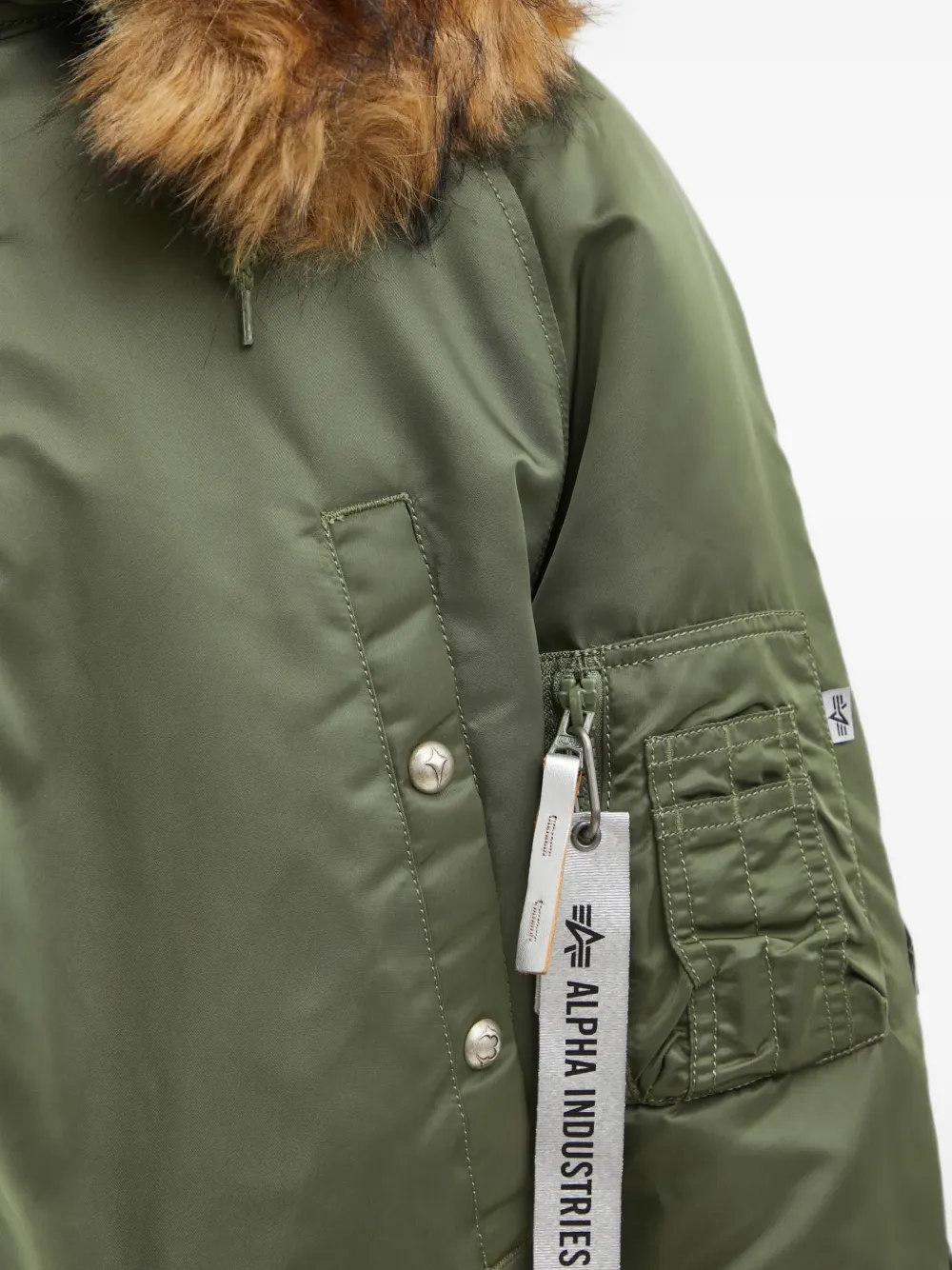 Alpha Industries x Thug Club hooded stud-embellished jacket Groen