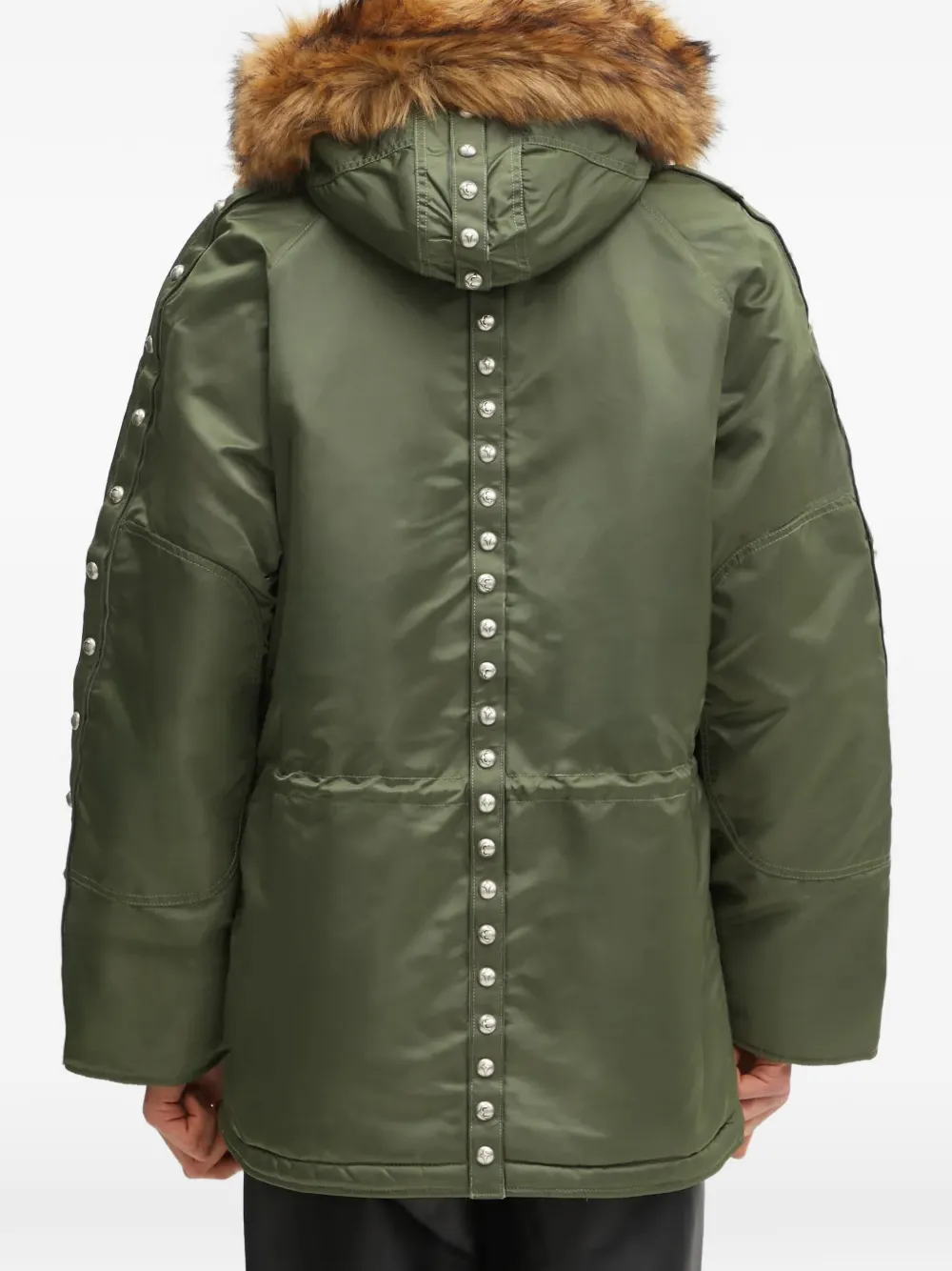 Alpha Industries x Thug Club hooded stud-embellished jacket Groen