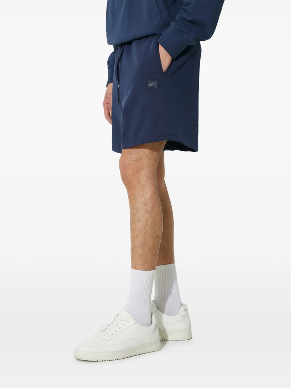 Alpha Industries Shorts met trekkoord en logo-patch Blauw