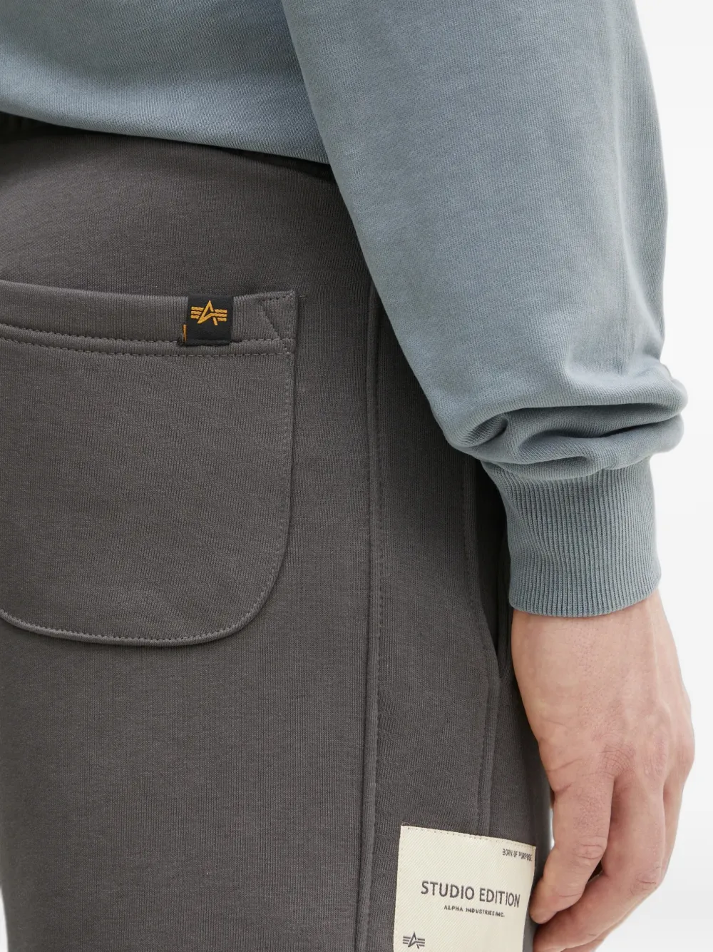 Alpha Industries Shorts met logopatch en trekkoord Grijs