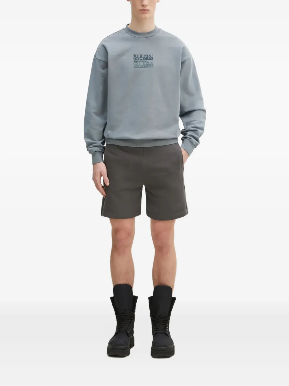 Alpha Industries Shorts met logopatch en trekkoord Grijs