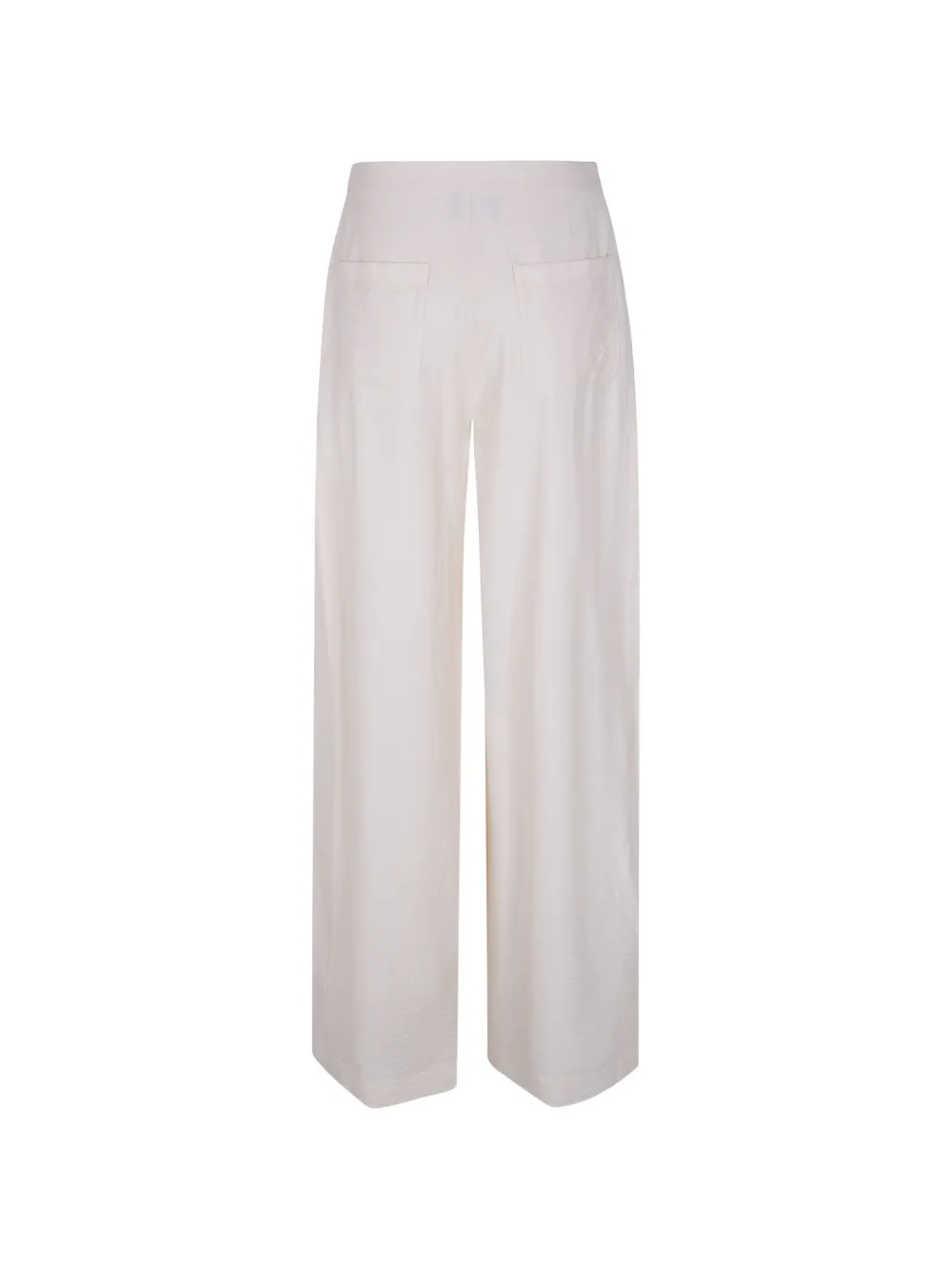 Emporio Armani Broek met wijde pijpen en zak Beige