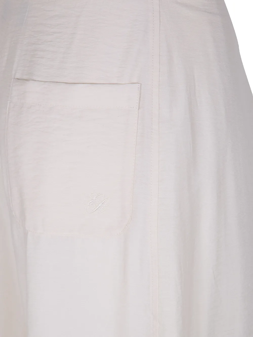 Emporio Armani Broek met wijde pijpen en zak Beige