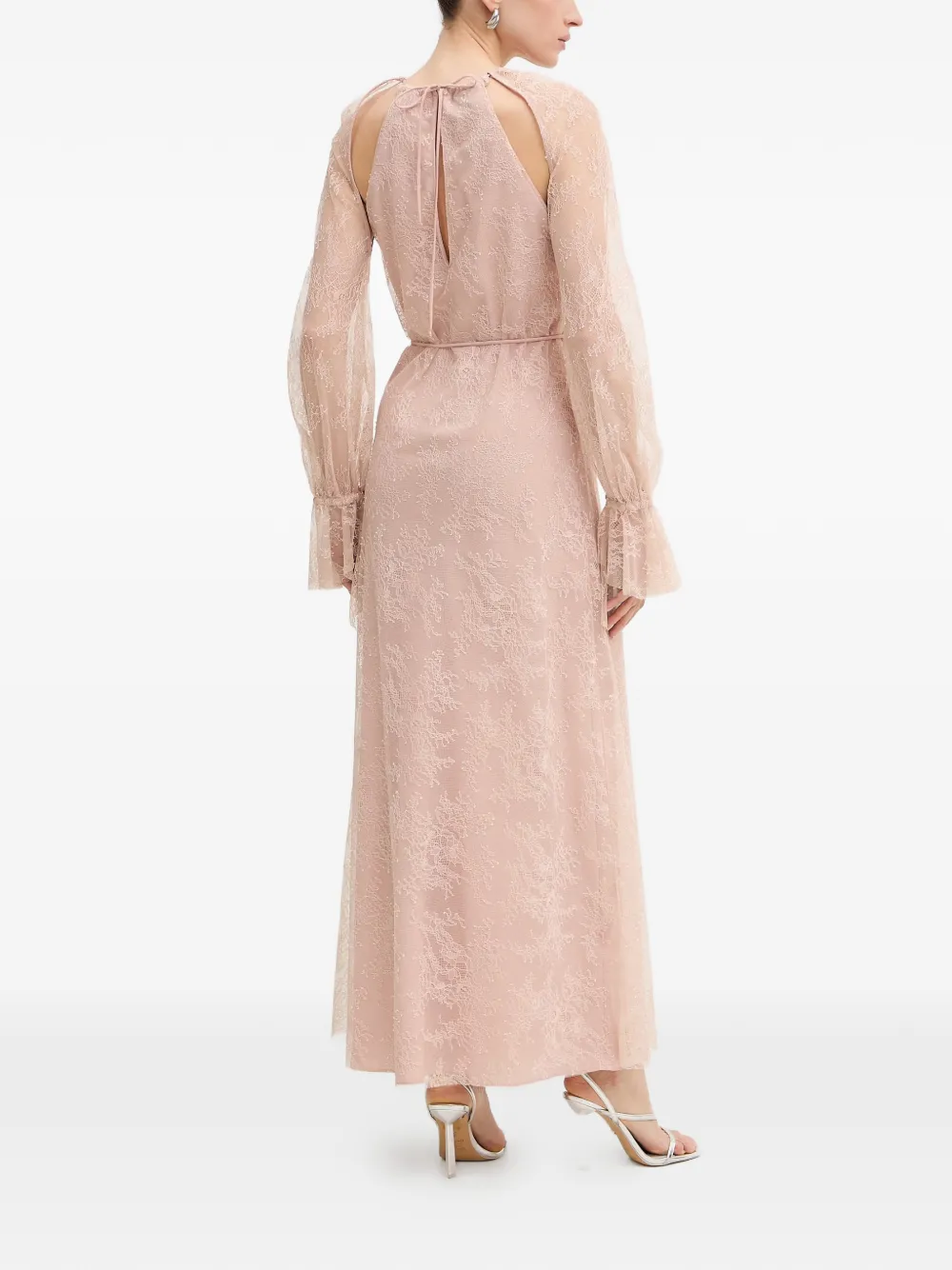 PINKO Jurk met kant en ruches Roze