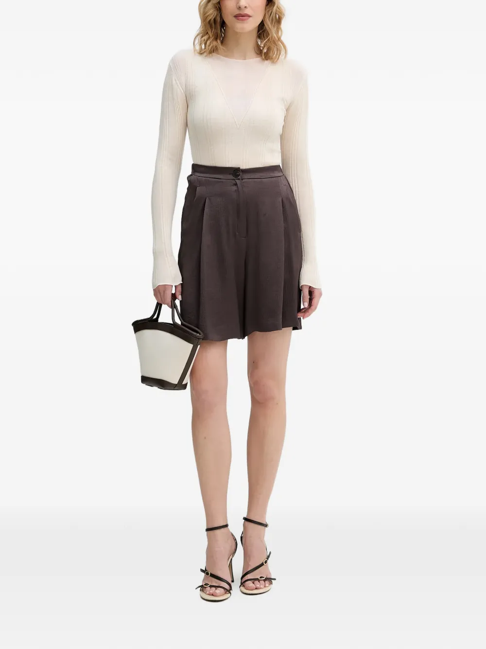 PINKO T-shirt met V-hals Beige
