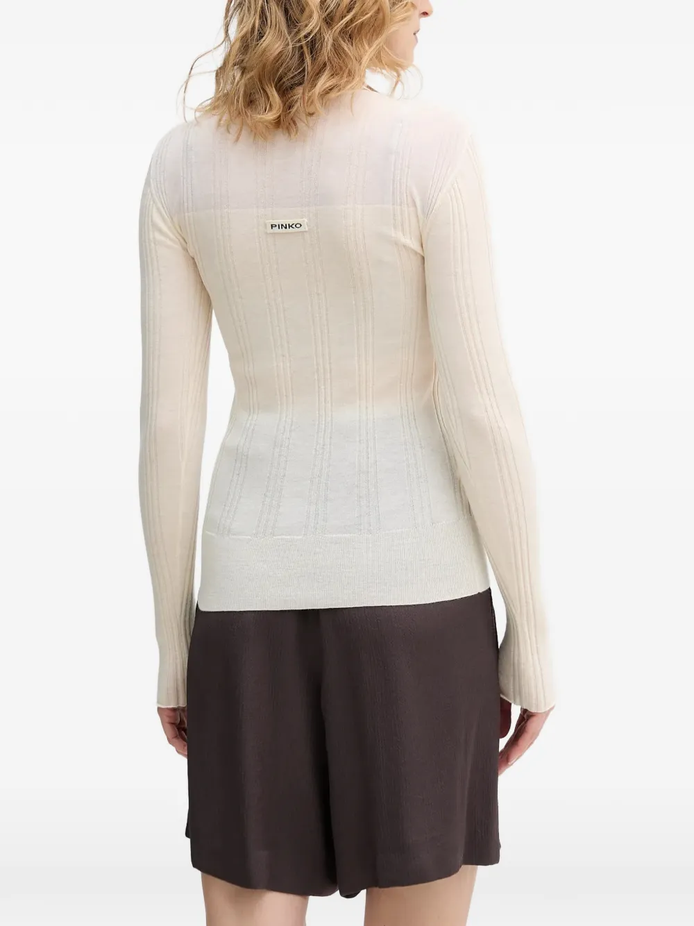 PINKO T-shirt met V-hals Beige