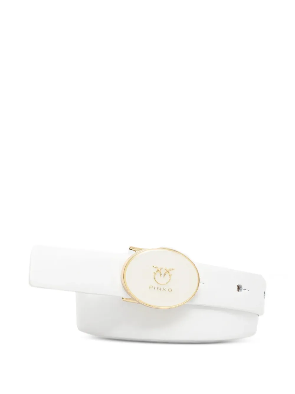 PINKO Cintura Love Birds con applicazione logo - Bianco