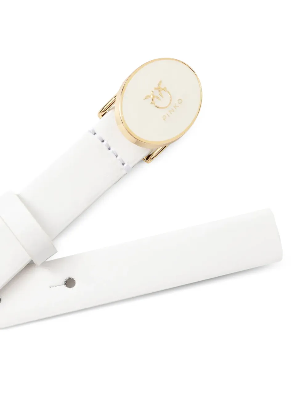 PINKO Love Birds riem met logoplakkaat Wit