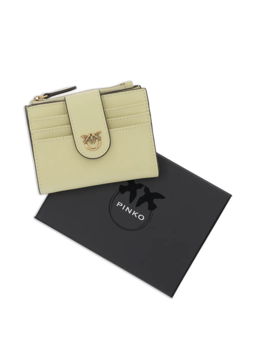 PINKO Portemonnee met logo-applicatie en rits Groen