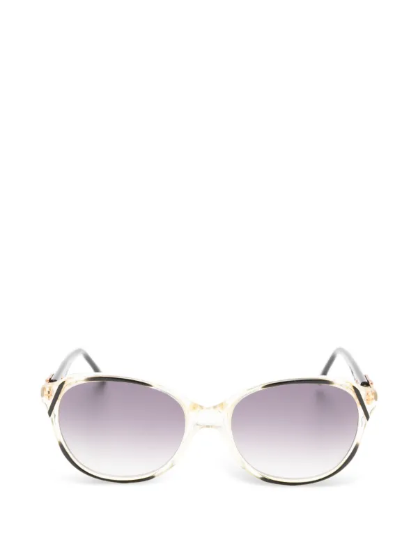 Saint Laurent Pre-owned 1990s Round-frame Sunglasses in Neutrals
