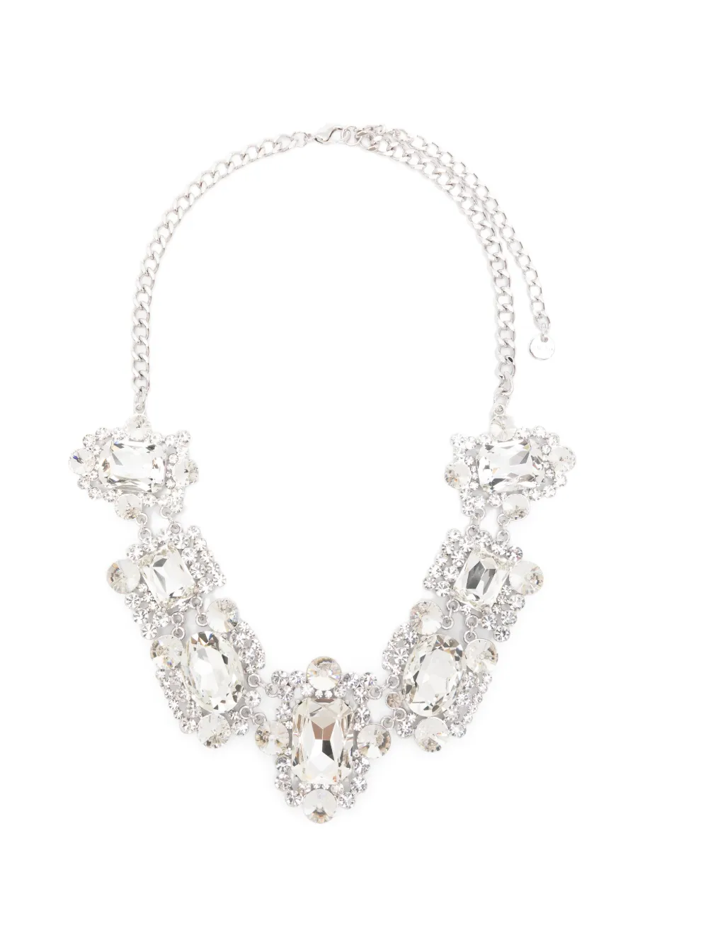 Self-Portrait cluster crystal necklace - Argento
