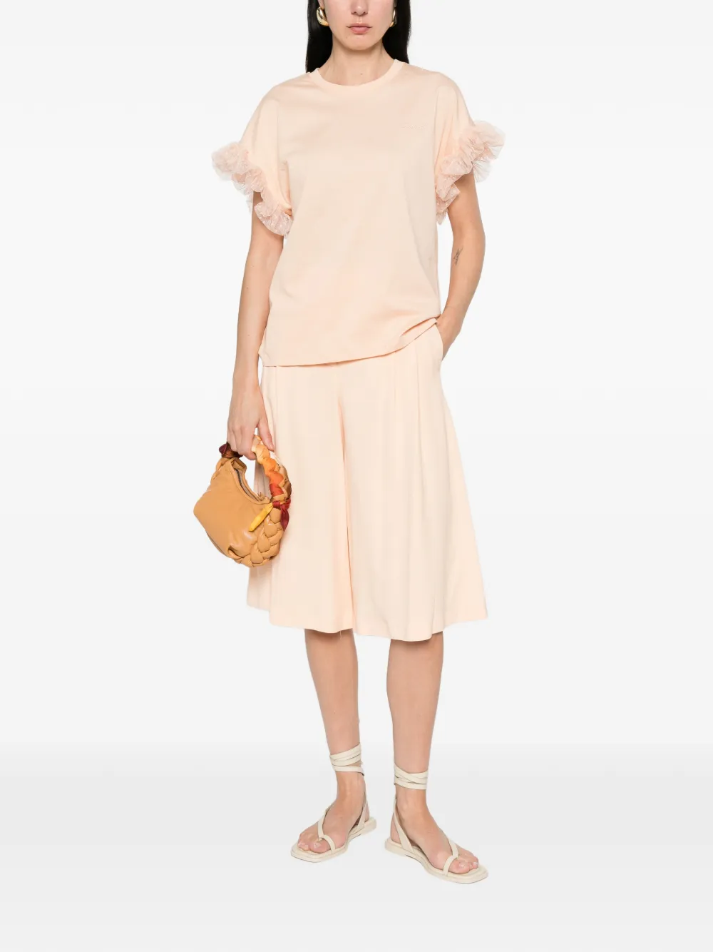  Twinset Ruffled Sleeve T-shirt - Pink 