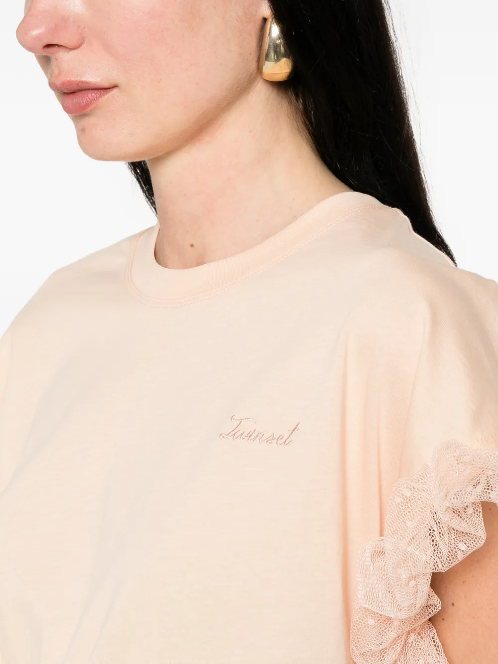 TWINSET T-shirt met ruches mouwen Roze