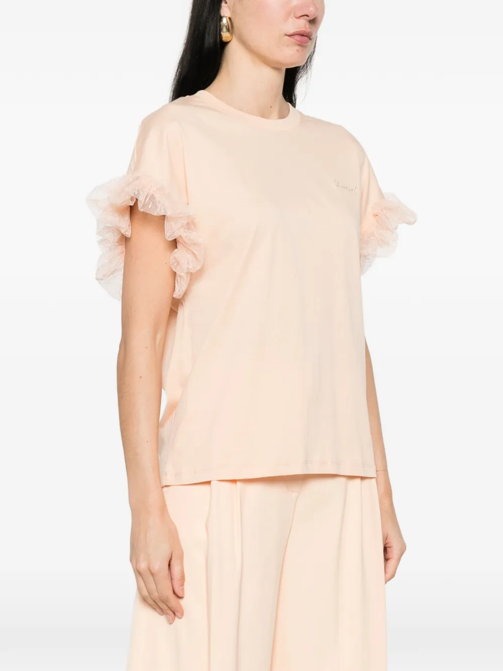  Twinset Ruffled Sleeve T-shirt - Pink 
