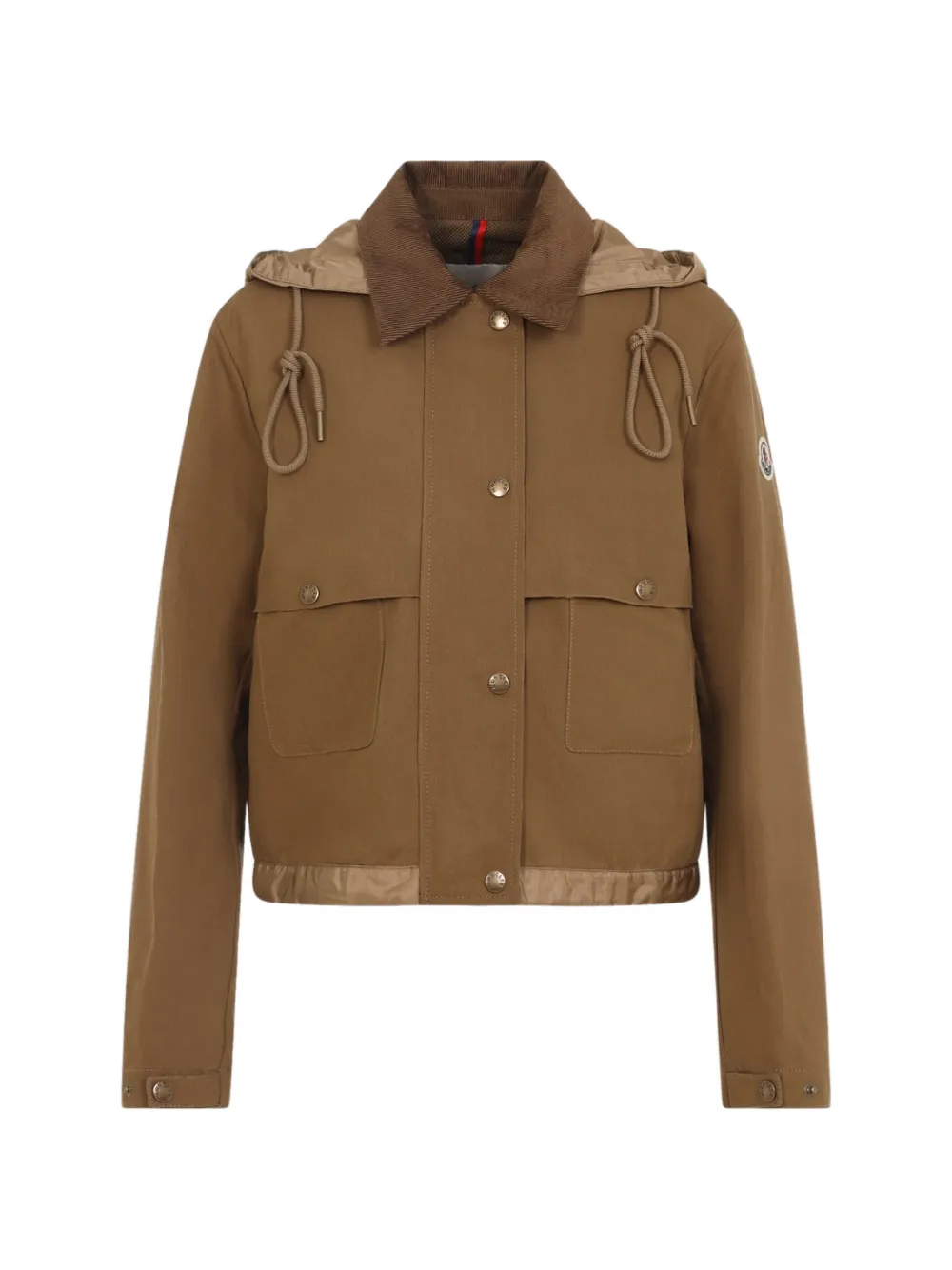 Moncler - Aconitum jack met capuchon - dames - katoen/linnen/vlas/polyamide/polyamide - 0 - Bruin