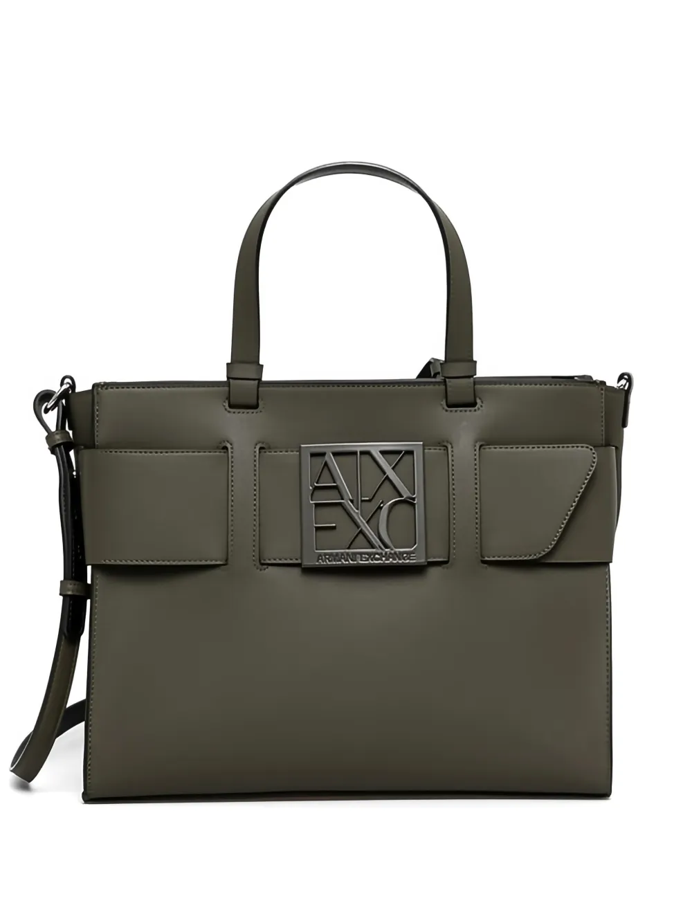 Armani Exchange logo-applique tote bag - Verde