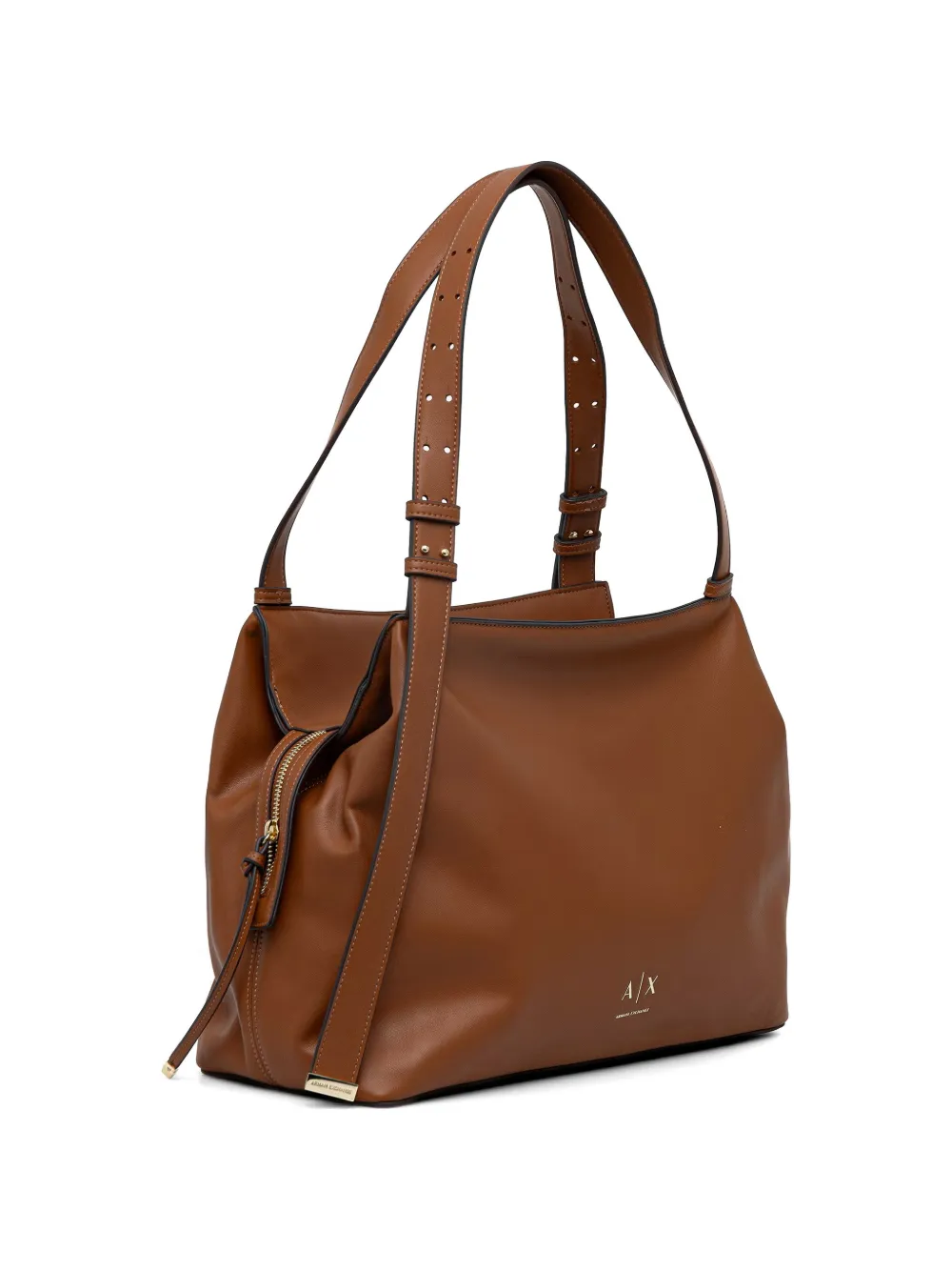 Armani Exchange Shopper met logoplakkaat en verstelbare band Bruin