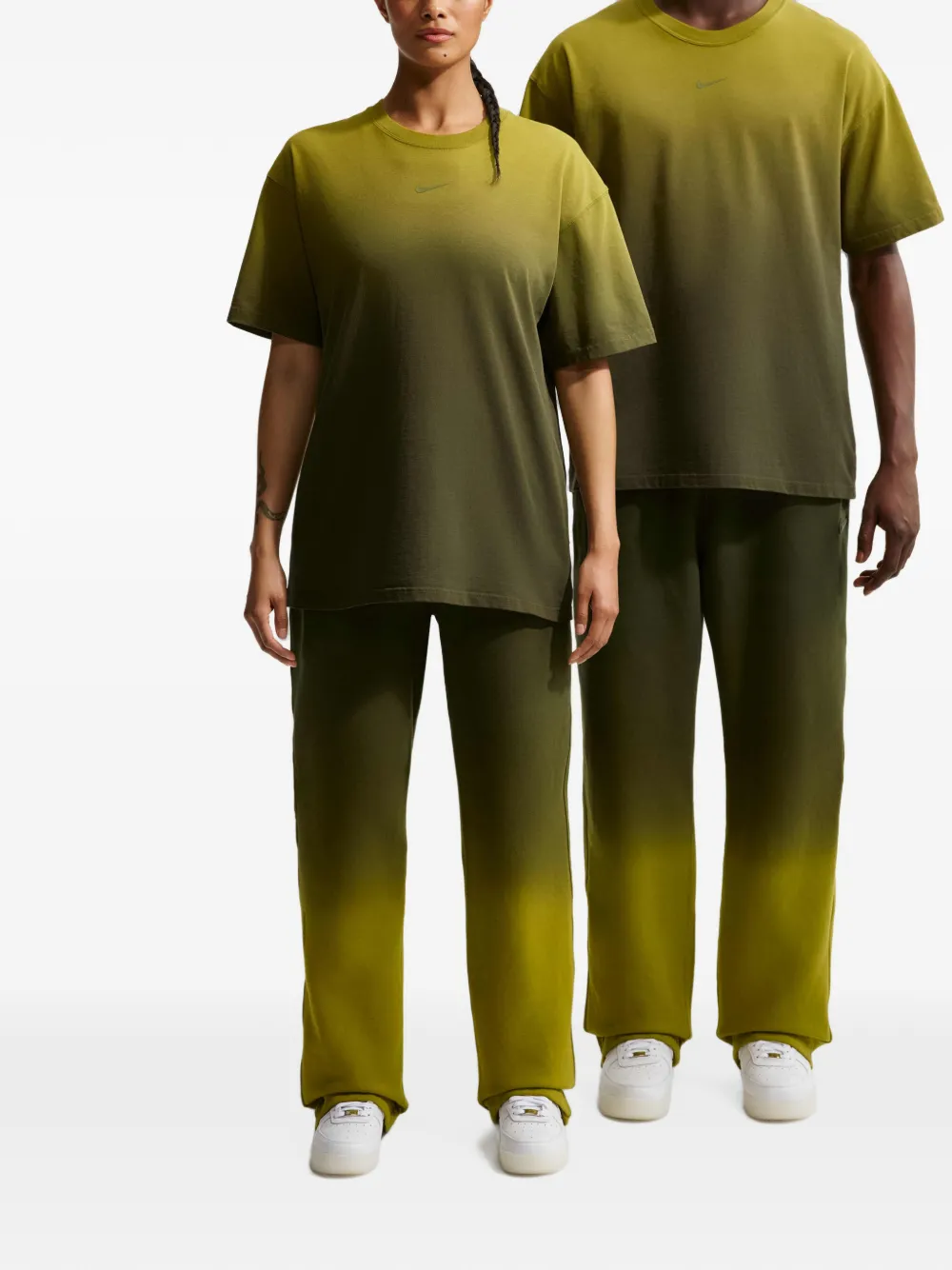 Nike x Nocta fleece trainingsbroek met open afwerking Groen