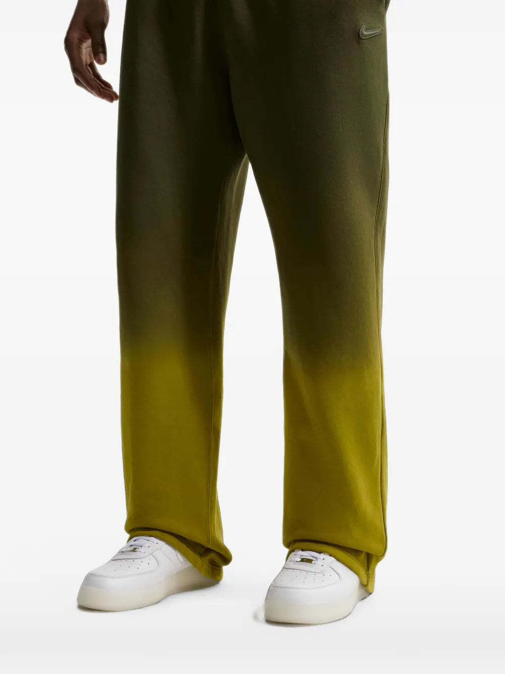 Nike x Nocta fleece trainingsbroek met open afwerking Groen