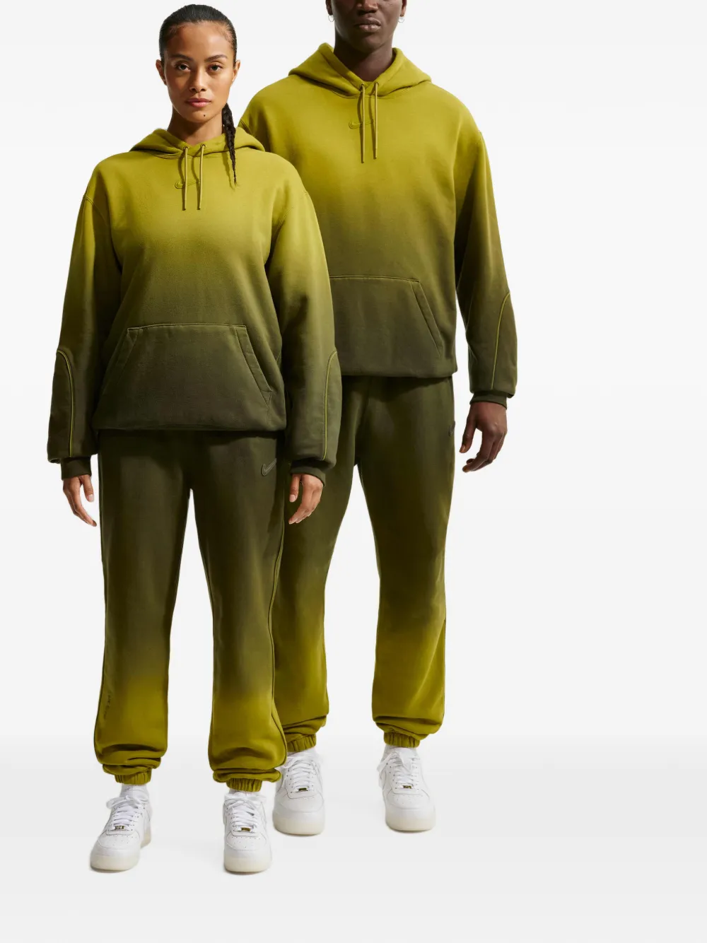 Nike x Nocta fleece trainingsbroek met open afwerking Groen