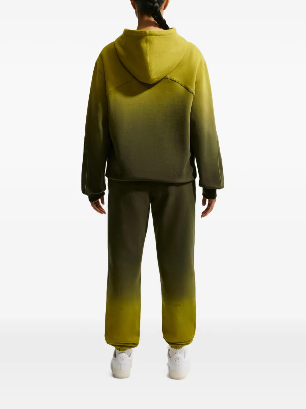 Nike x Nocta fleece trainingsbroek met open afwerking Groen