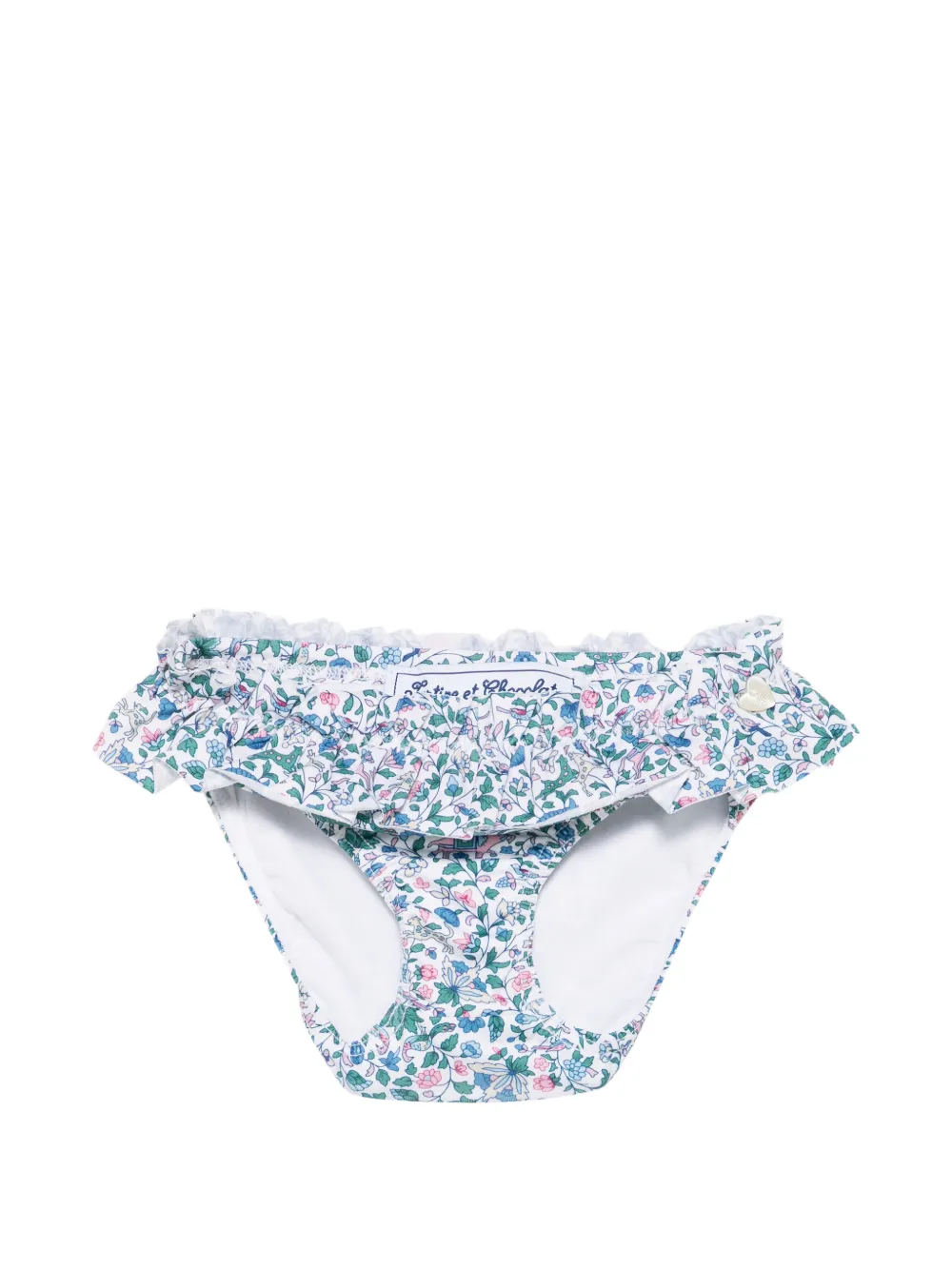 Tartine Et Chocolat floral-print ruffled bikini bottoms - Bianco