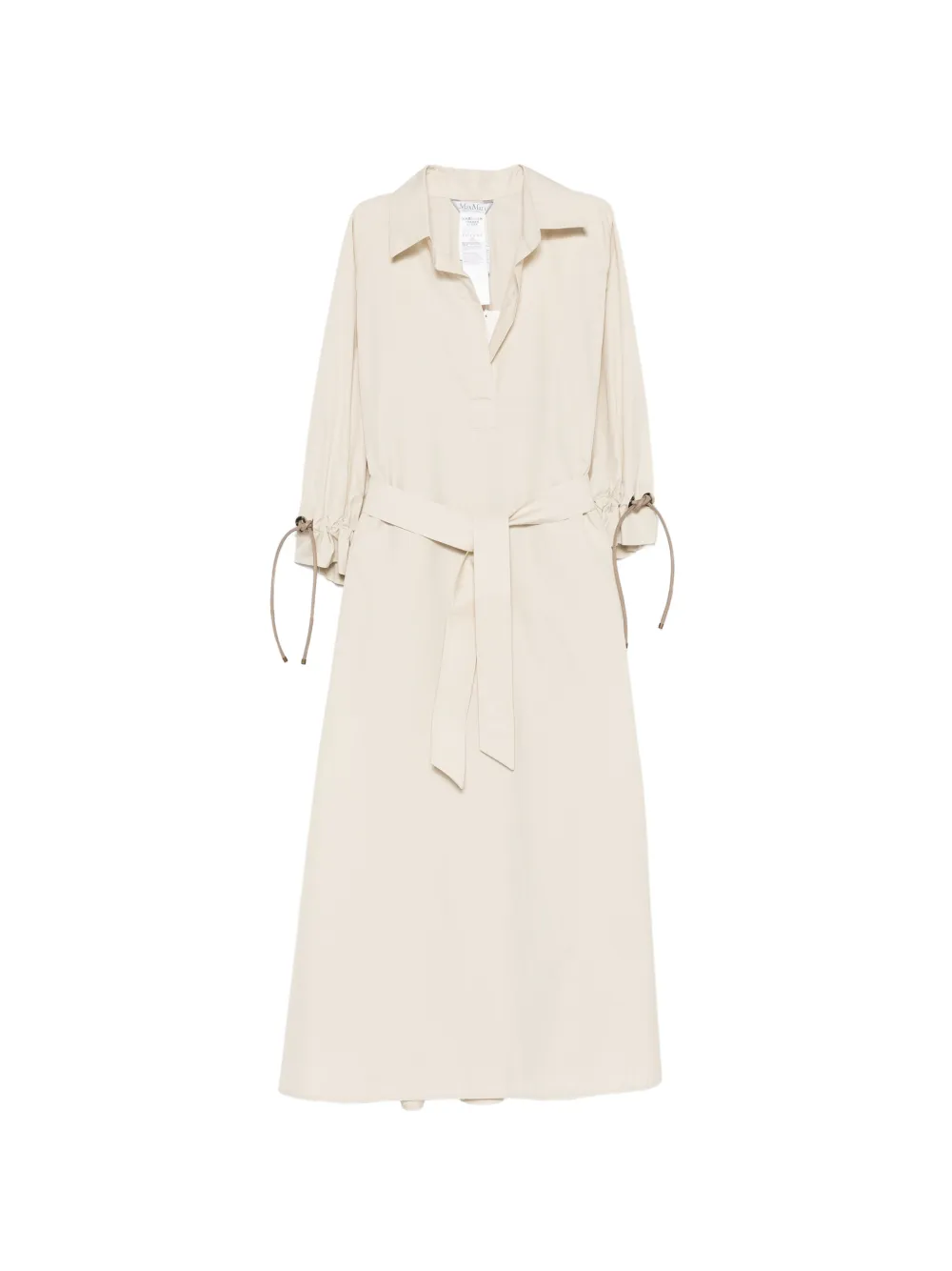 Max Mara tied-cuffs midi dress - Nude