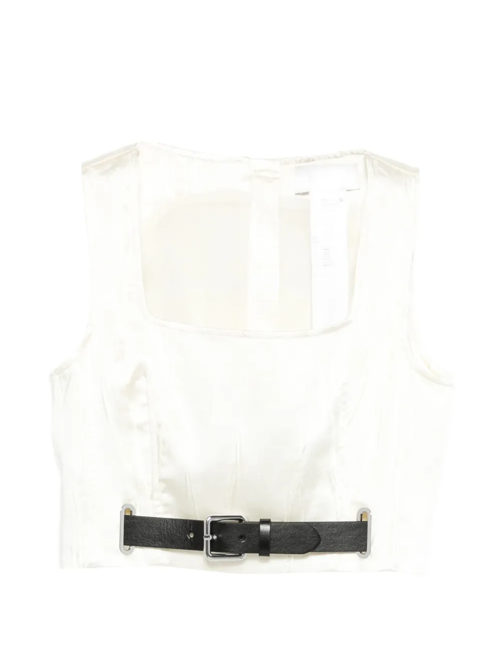 Sportmax belt square-neck top - Weiß