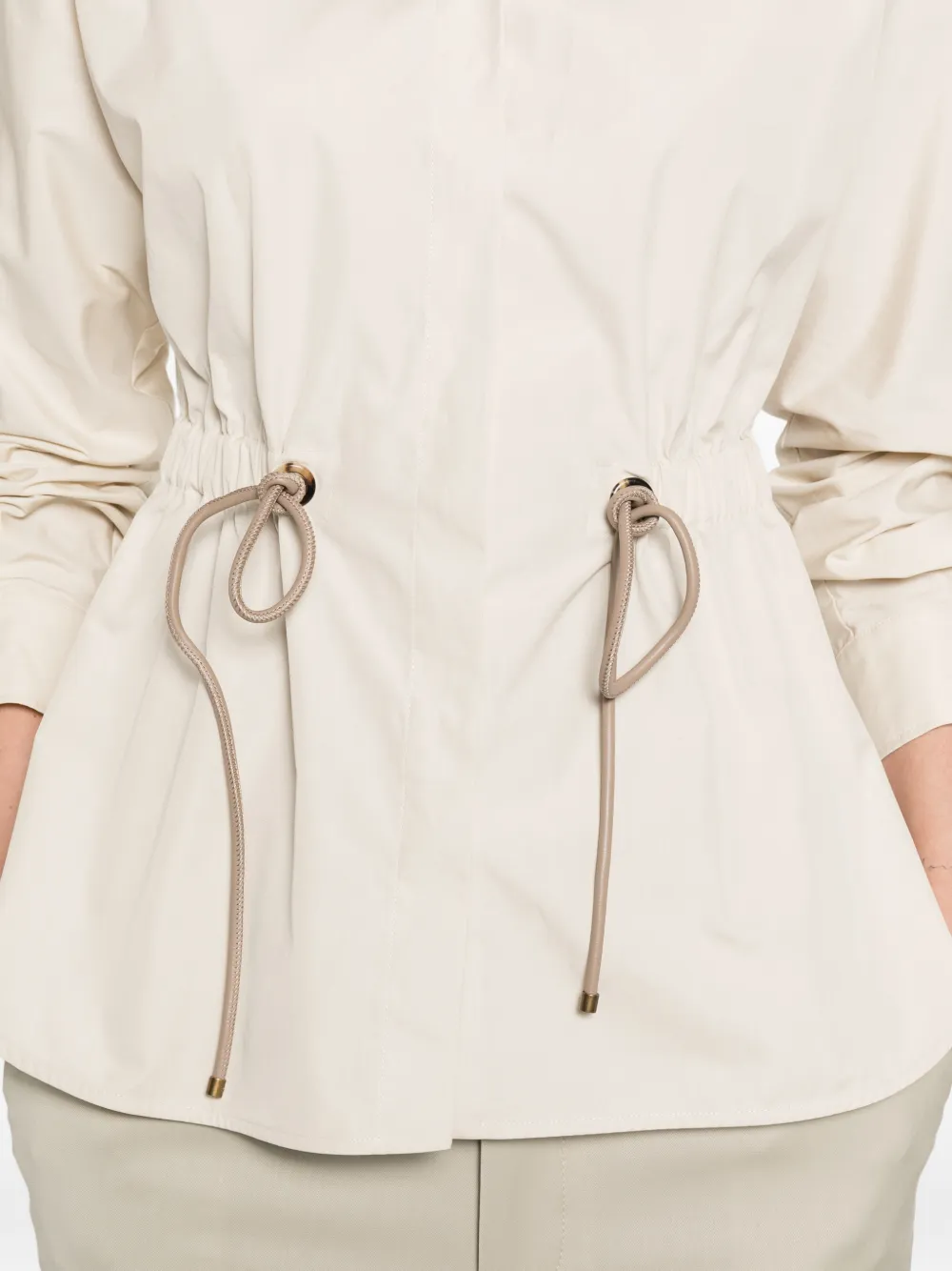Max Mara Blouse met trekkoord Beige