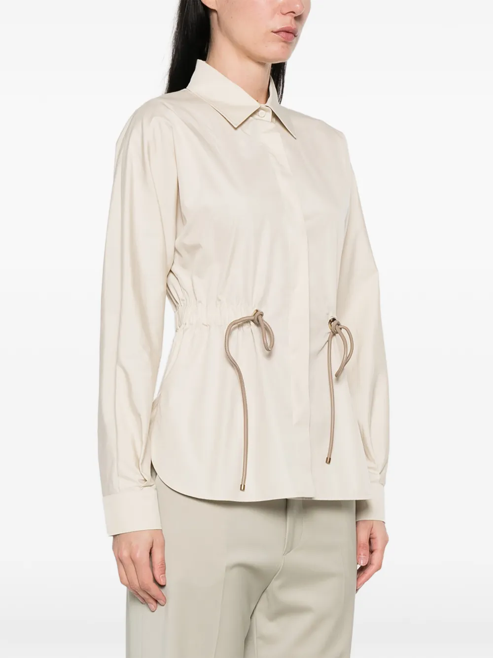 Max Mara Blouse met trekkoord Beige