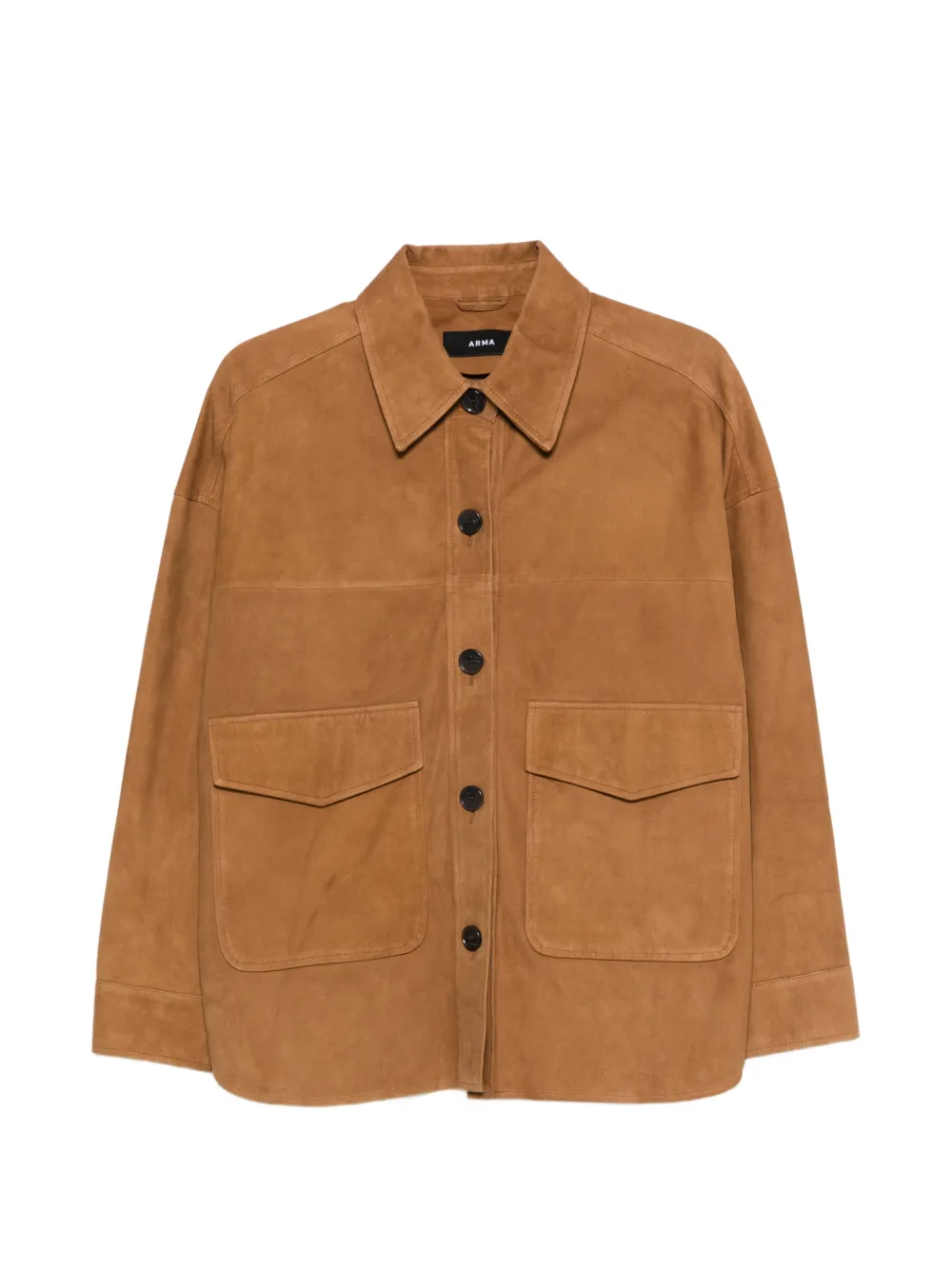 Arma flap-pocket leather jacket - Marrone