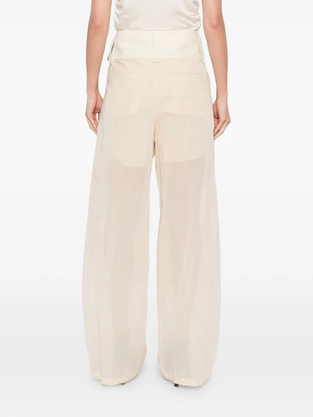 Sportmax High waist plooibroek Beige