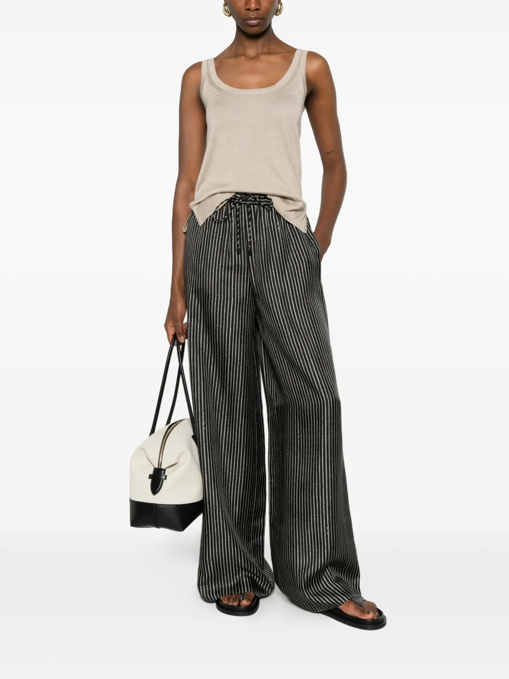 Max Mara Tanktop met diepe ronde hals Beige