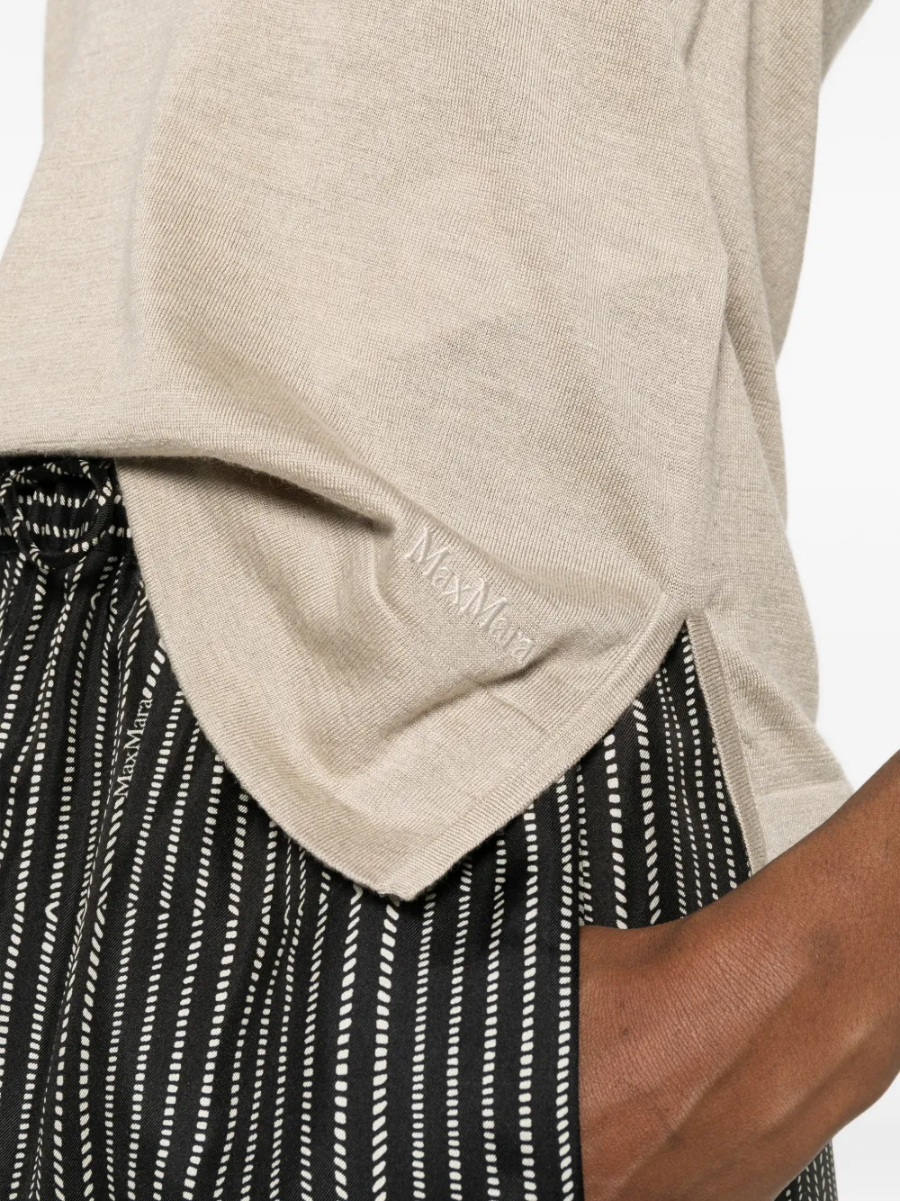 Max Mara Tanktop met diepe ronde hals Beige