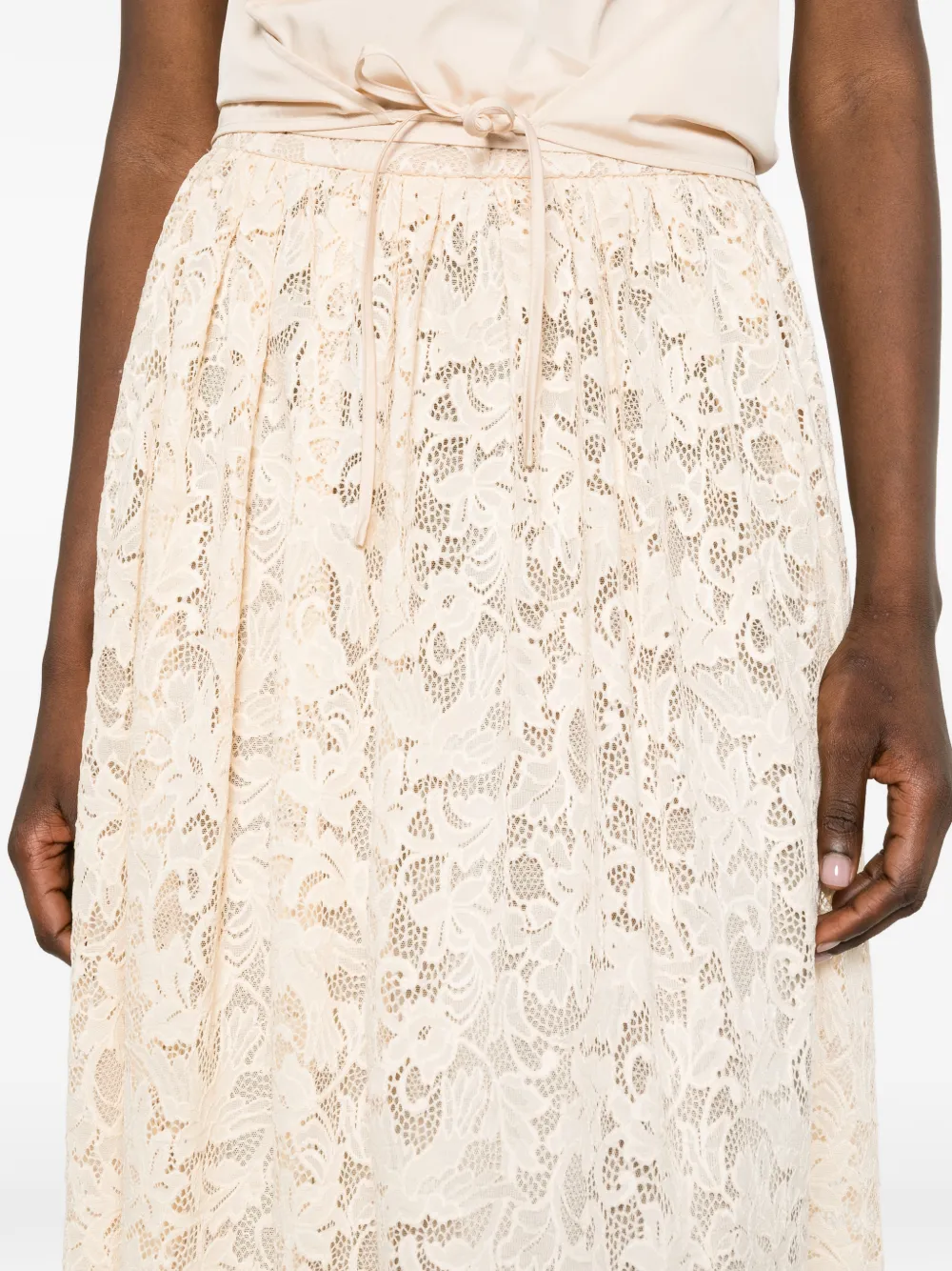 ZIMMERMANN Maxi-rok met bloemenkant Beige
