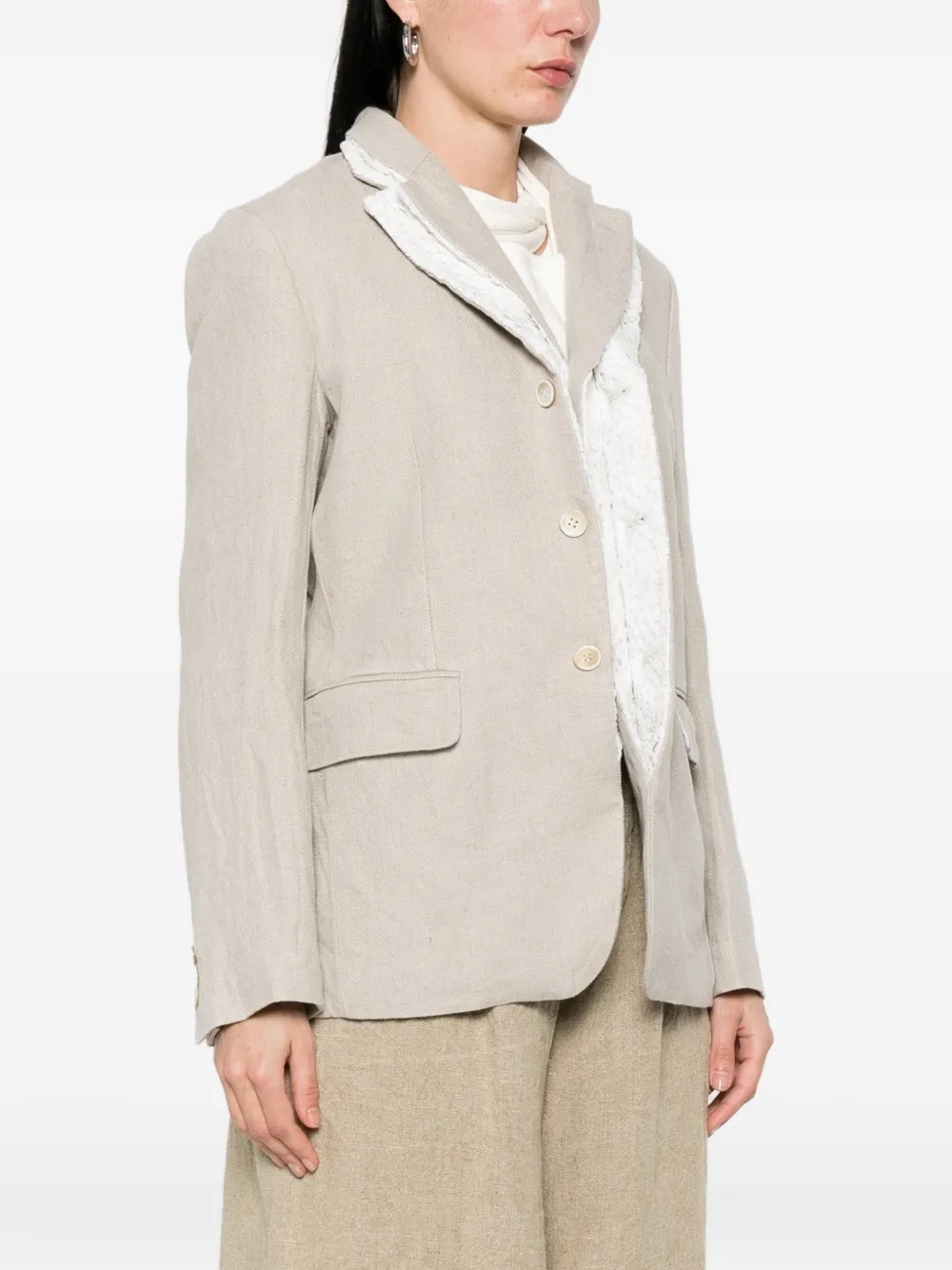 Comme Des Garçons Fringed Blazer - Neutrals 