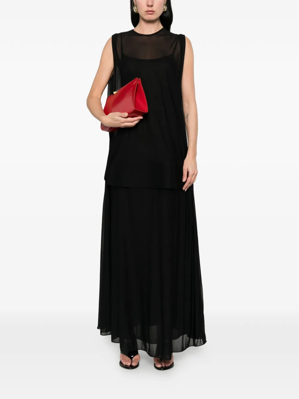 Sportmax Mouwloze midi-jurk Zwart