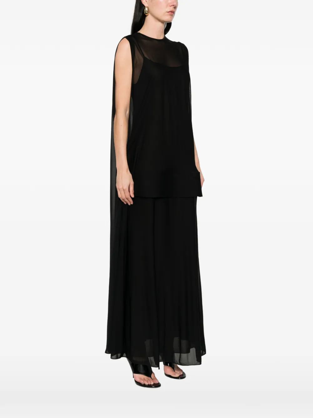 Sportmax Mouwloze midi-jurk Zwart