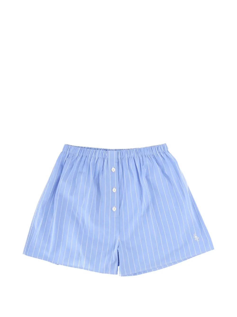 Sporty & Rich Gestreifte Shorts mit Knöpfen - Blau