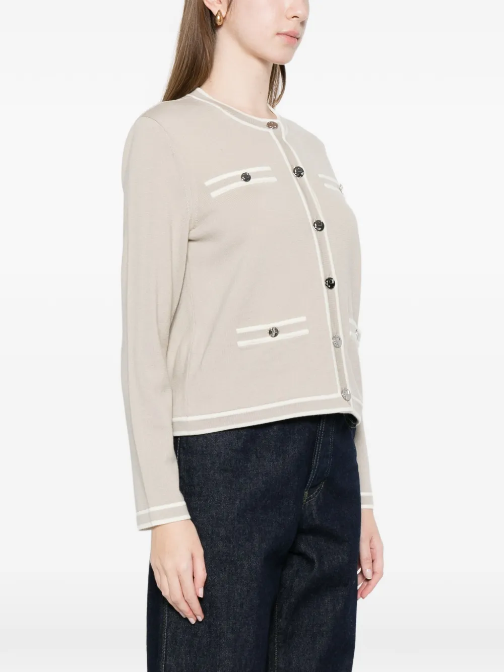  Tory Burch Buttoned Cardigan - Grey 
