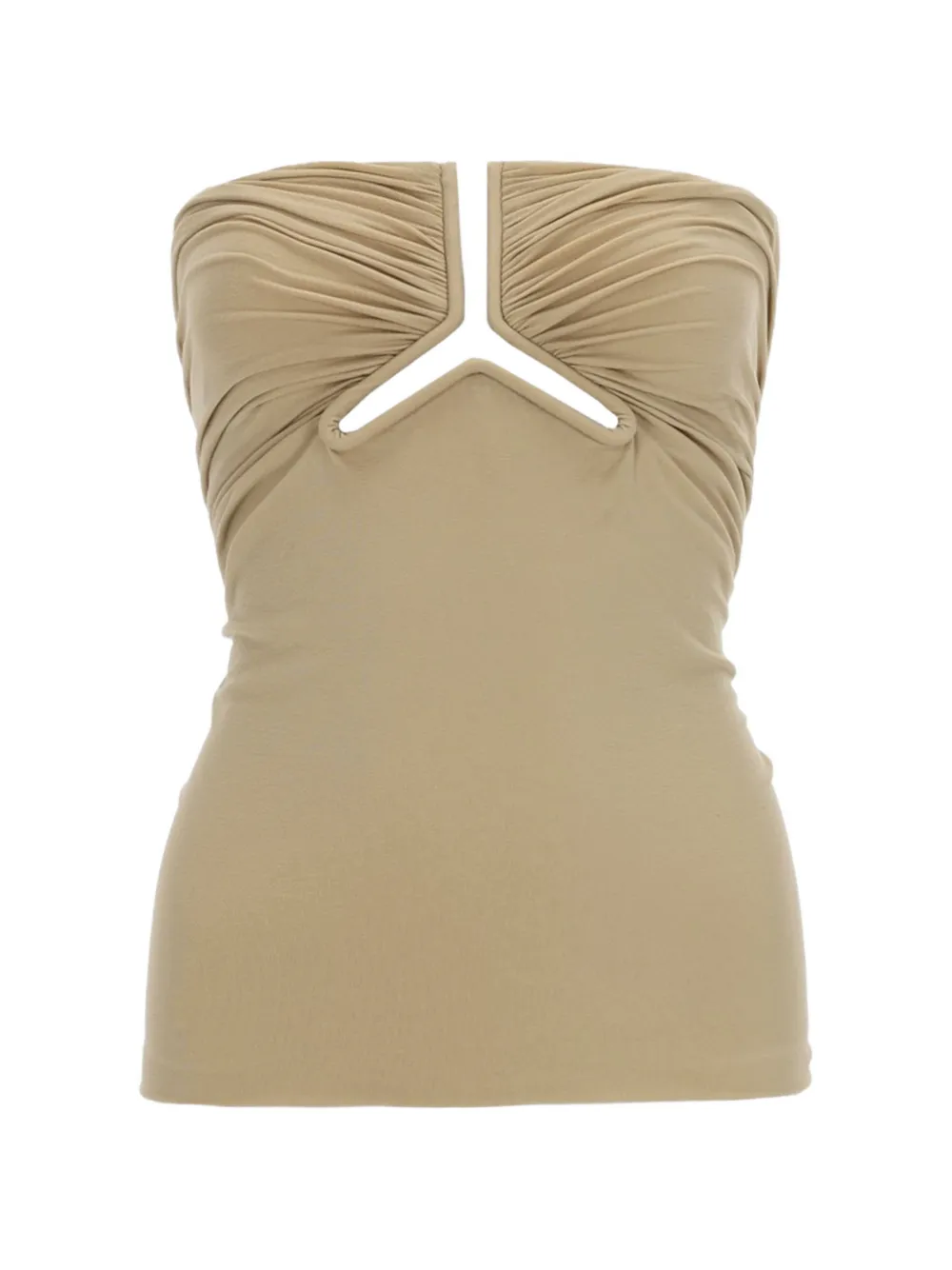 Rick Owens cut-out ruched top - Toni neutri
