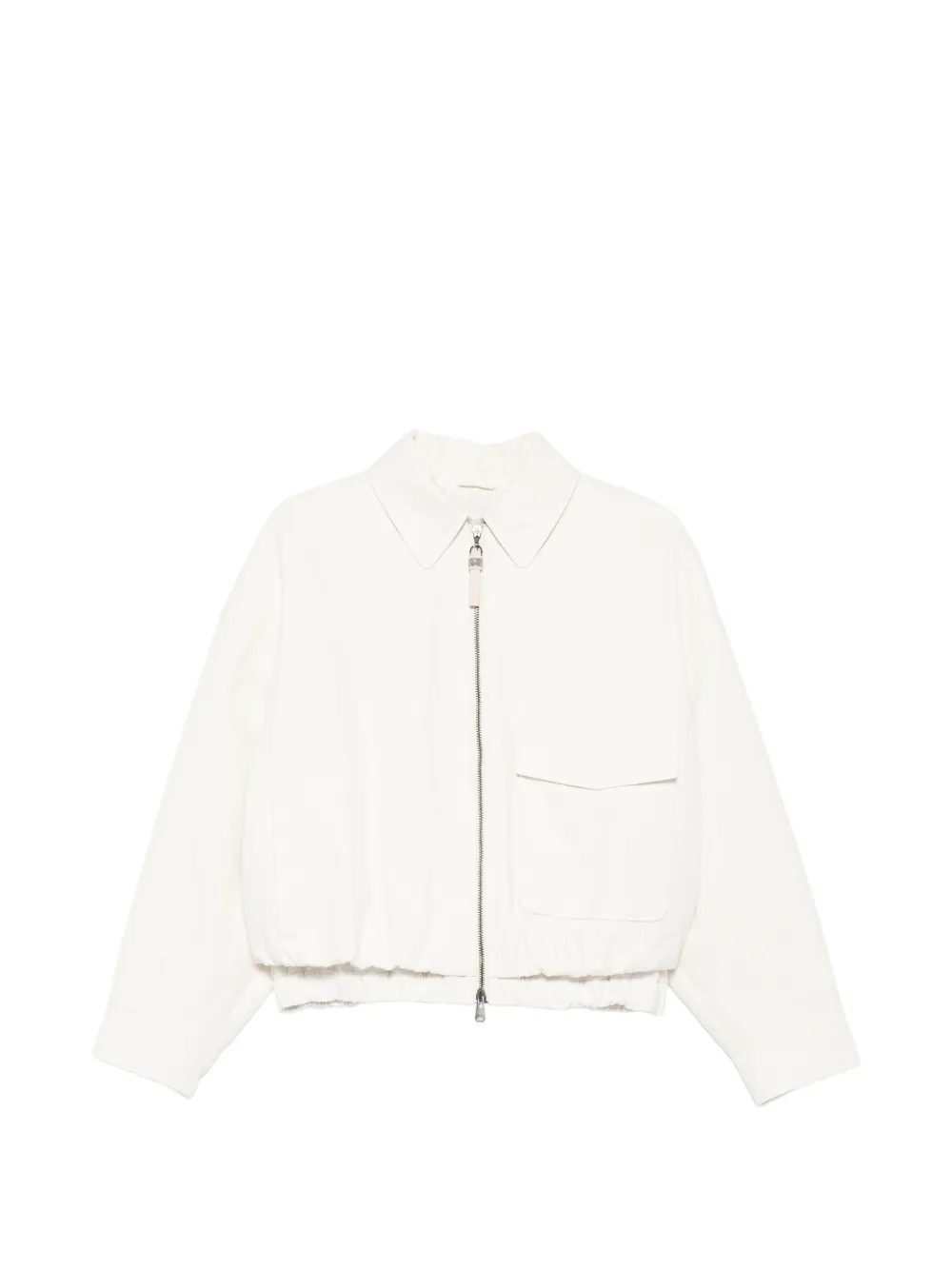 Brunello Cucinelli zipped pocketed bomber jacket - Toni neutri