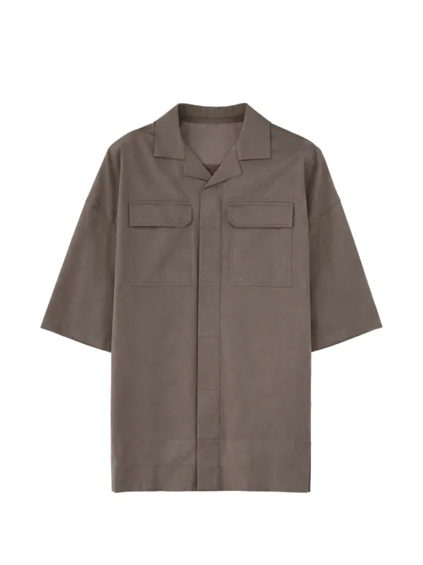 Rick Owens Pocket Button Shirt in Brown