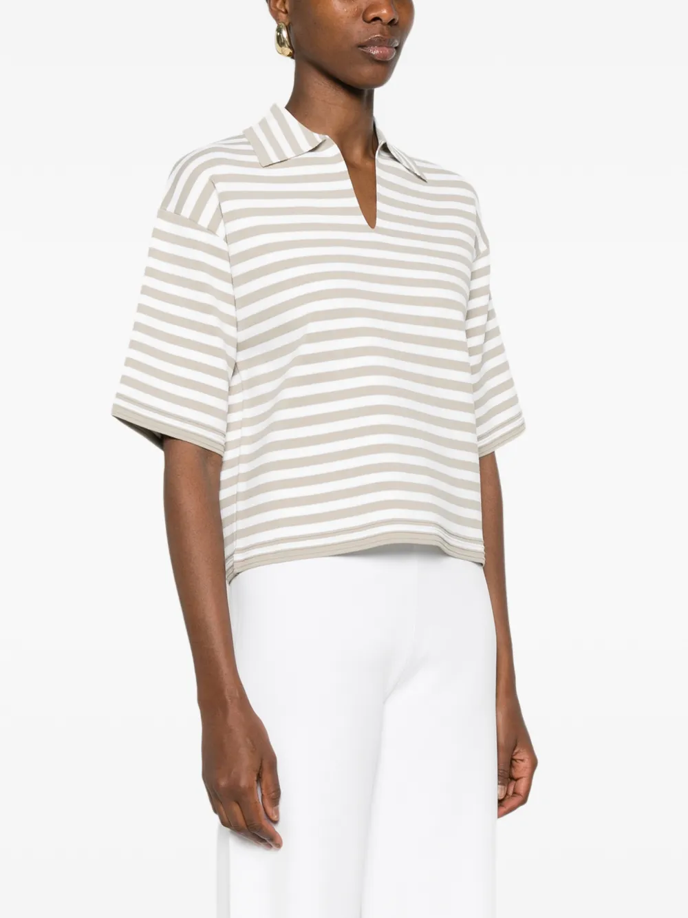 Max Mara T-shirt met V-hals Beige