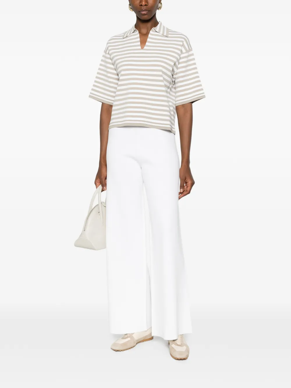 Max Mara T-shirt met V-hals Beige