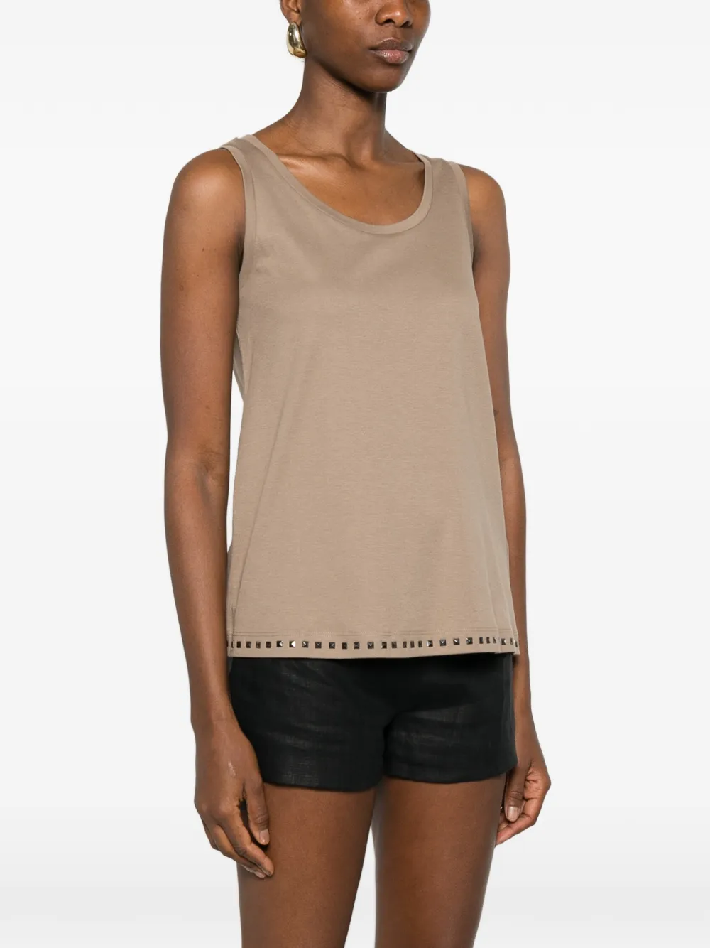 'S Max Mara Tanktop verfraaid met studs Bruin