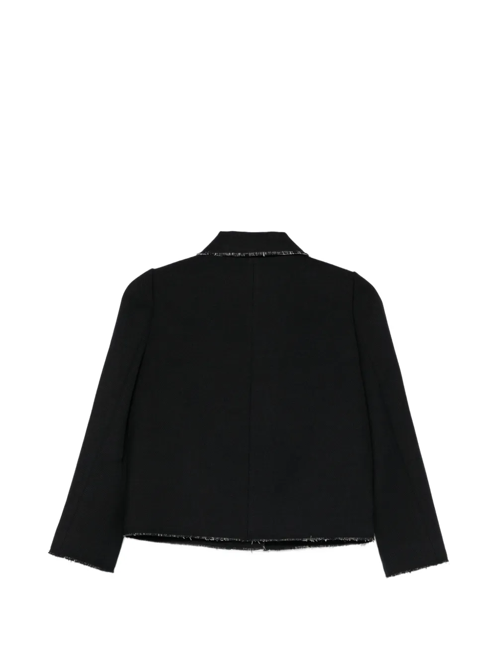  Shushu/tong Frayed Collared Jacket - Black 