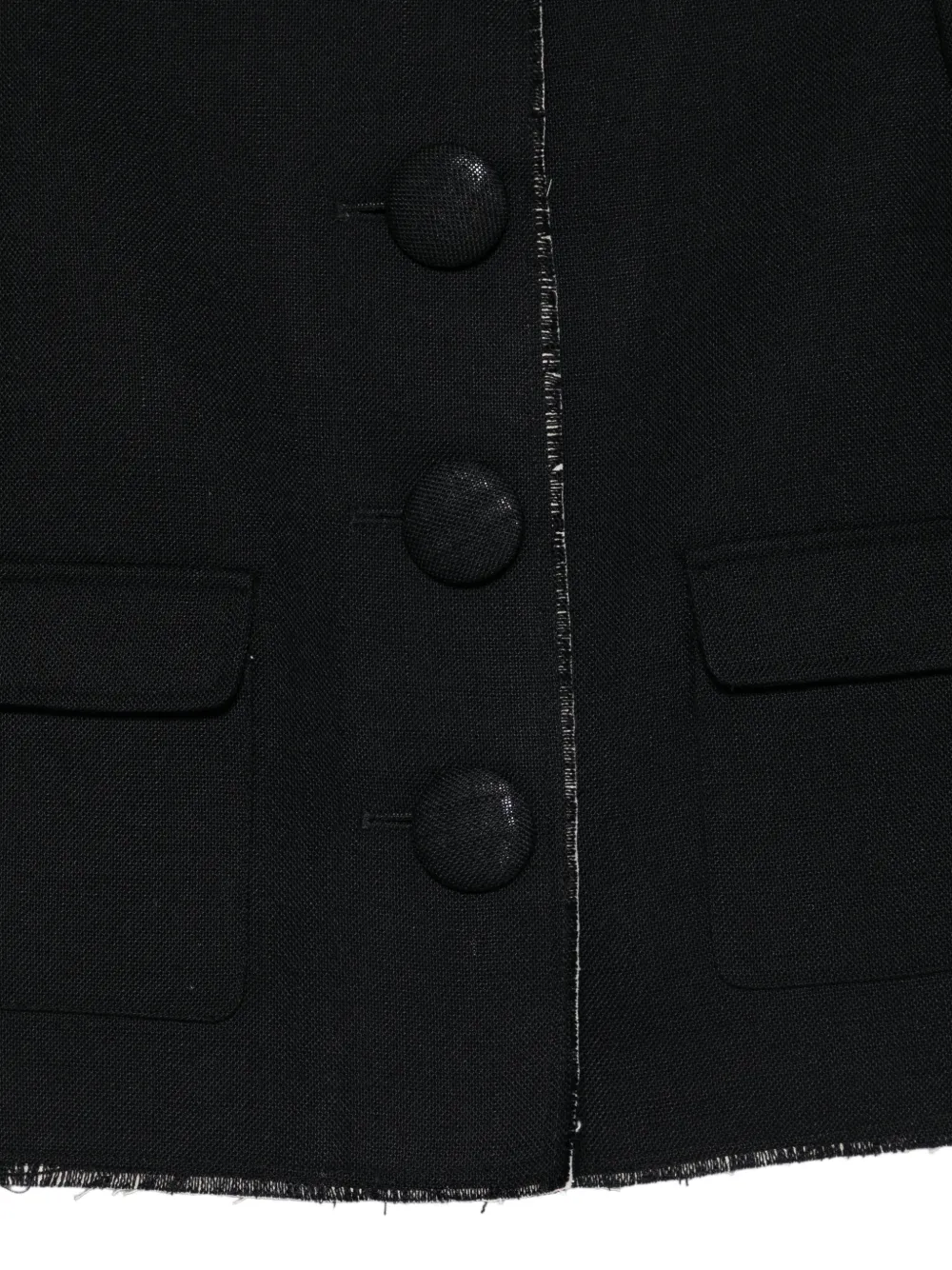  Shushu/tong Frayed Collared Jacket - Black 