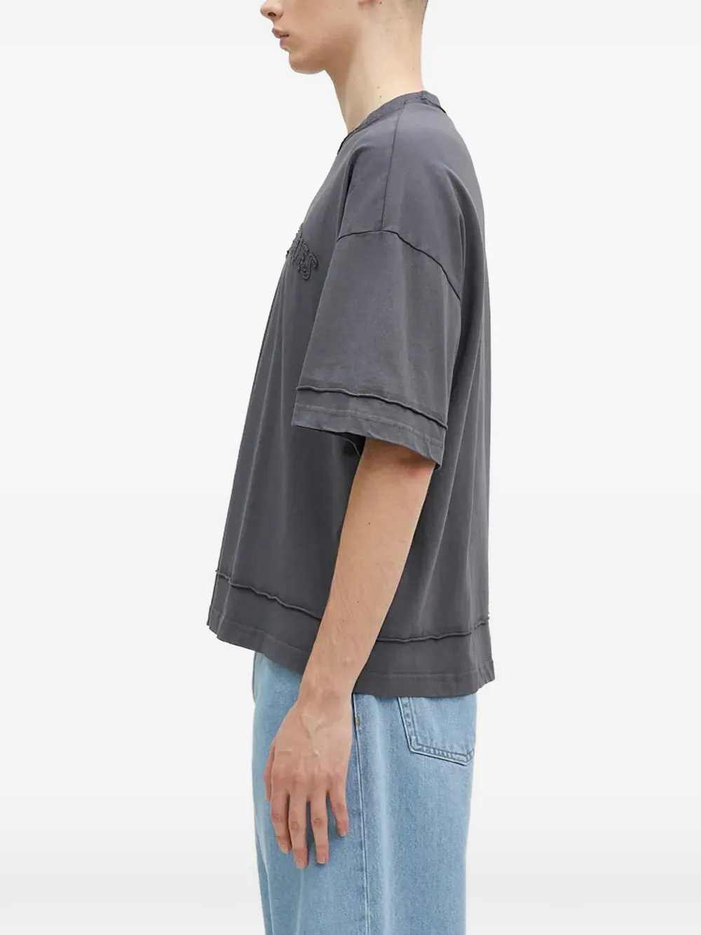 Alpha Industries Gerafeld T-shirt met geborduurd logo Grijs