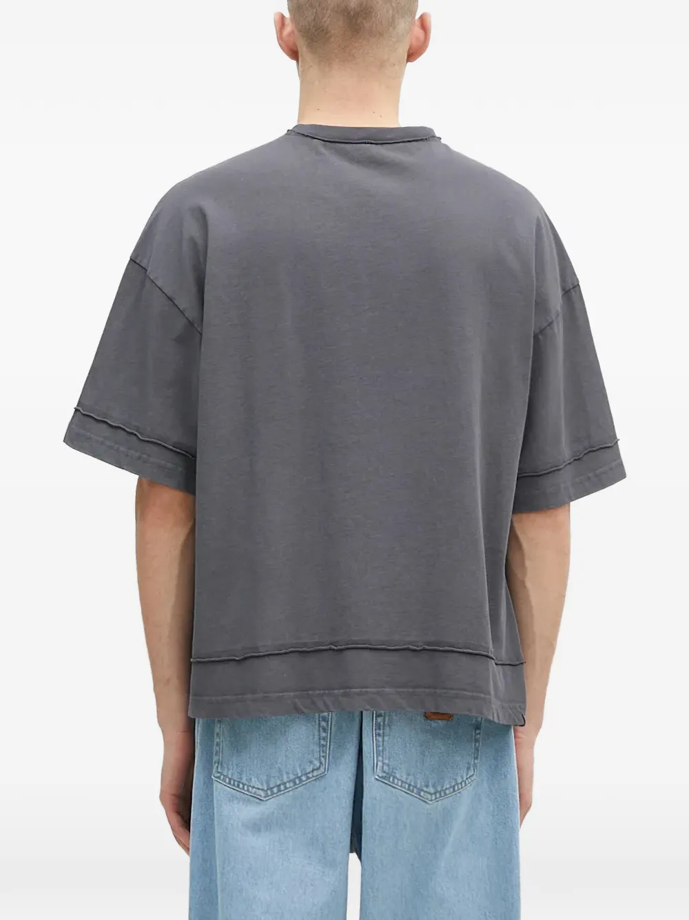 Alpha Industries Gerafeld T-shirt met geborduurd logo Grijs